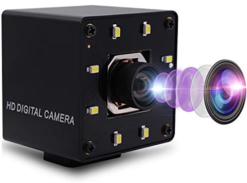 Autofocus 4K Webcam with Light, Wide Angle without Distortion,IMX415 Sensor 3840x2160 30fps USB Camera for Windows,Linux,MacOS,Android