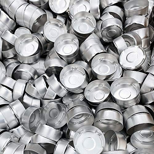 NKlaus 200 Unidades de portavelas estándar Ø 37,5mm para Velas de té portavelas de Aluminio Caja vacía de Velas de té DxH 3,75x1,5cm portavelas de té Cuenco 1212