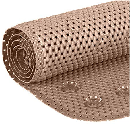 Elaine Karen - Tappetino da bagno deluxe antiscivolo, in morbida schiuma, per vasca da bagno con fori di scarico, ventose, 91,4 x 43,2 cm, tortora