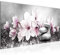 Runa Art Wandbild Blumen Magnolien 1 Teilig 100 x 40 cm Modern Bild auf Vlies Leinwand Abstrakt Wohnzimmer Grau Rosa 035412a