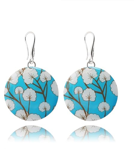 Zart Romantisch Blume Inspiration Design Oval oder Rund Ohrringe Hängend für Damen