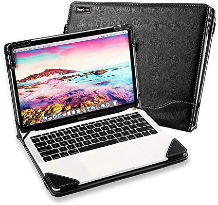 Berfea Protective Case Cover Compatible with HP EliteBook 660/665 G11 16”, EliteBook 860/865 G11 16 inch Notebook Sleeve PU Leather Stand Hard Protective