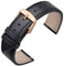 ANNEFIT Bracelet Montre 21mm avec Boucle Or Rose, Bracelets de Remplacement Cuir à Libération Rapide pour Femme Homme (Noir)