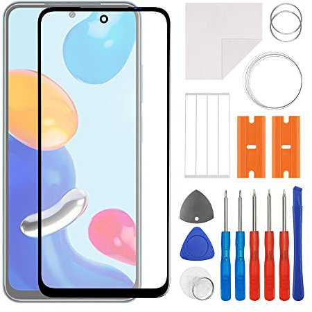 swark Kit de reparación de cristal frontal de pantalla compatible con Xiaomi Redmi Note 11, incluye herramientas