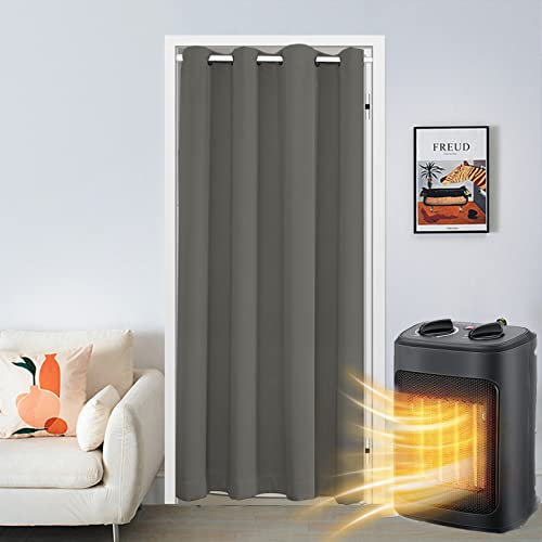 SK Studio Rideau Occultant Isolant Thermique, Rideaux à Oeillets Anti Froid Rideau Séparation de Pièce Anti Bruit pour Salon et Cuisine Gris foncé 1, 150x200cm