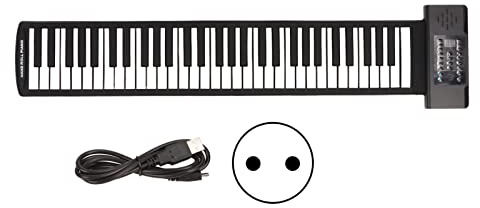 Vikye Roll-Up-Piano mit 61 Tasten, Tragbares Hand-Roll-Piano, MIDI-Funktion, 1100-mAh-Akku, Keyboard-Piano mit LED-Digitalanzeige