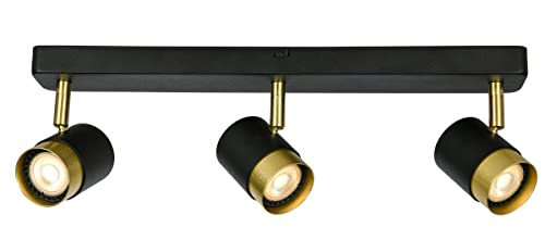 GTV lighting - Deckenleuchte ORIO - alluminium - LED Deckenlampe - IP20 - Deckenspot 3-flammig - schwenkbarer Deckenstrahler - Modern Strahler Deckenspot für Küche, Wohnzimmer, Schlafzimmer -Schwarz