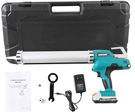 SUDEG Akku-Kartuschenpistole,6500N Kartuschenpresse Elektrische Profi Silikonpresse 20V Li-lon für Profis, Ideal zum Aufbringen von Silikon/Montagekleber Blau