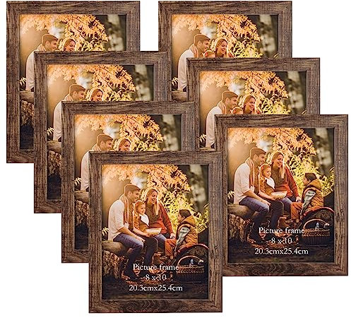 Vasemouh rustikale Bilderrahmen 20x25 CM 7er-Set, Wand und Tischbilderrahmen, geeignet für Schlafzimmer, Wohnzimmer, Büro oder Flur
