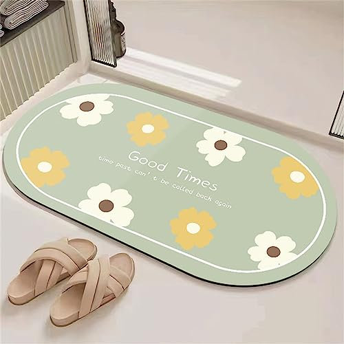 Badezimmerteppich, Badematte Rutschfest, Duschmatte Rutschfest, Duschvorleger, Badvorleger Badteppich Rutschfest Waschbar Teppich Badezimmer, Bathroom Mat, Bath Mat Mats, Bad Teppich, Blumen-40x60cm