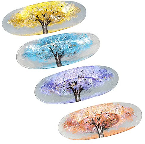 ROCKING GIFTS Plat en Cristal coloré Arbre de Vie, Couleurs Assorties (1 pièce), Plateau Vide Poche élégant, 43 cm