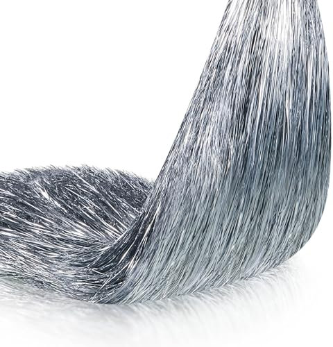 Yuxung 60000 Strands Tinsel Icicles for Christmas Tree Decorations Icicle Tinsel Garland 18 Inch Winter Foil Fringe Tinsel Strands for Xmas Tree Party Holiday Birthday Home Wedding (Silver)