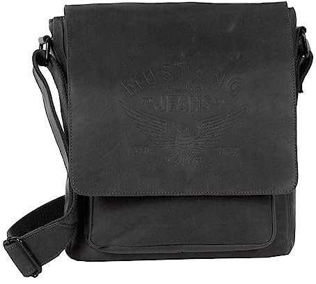 MUSTANG Leder Umhängetasche Valencia Pisco Shoulderbag Black schwarz
