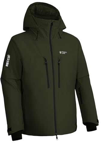 Pioneer Camp Herren Skijacke mit RECCO® Reflektoren Wasserdicht Winddicht Snowboardjacke Warm Outdoor Winterjacke