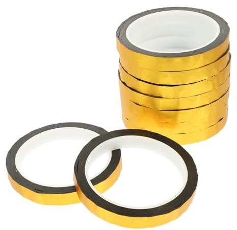TEHAUX 9 Rollos Cinta Dorada Cinta Washi Dorada Dispensador De Cinta Washi Cinta Aislante Dorada Espejo Papel Espejo Cinta Metalica Dorada Envoltura Manual La Mascota Película