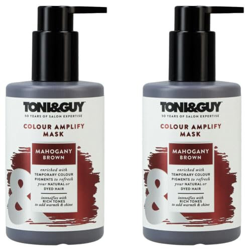 2x Toni&Guy Mahagoni Brown Color Amplify Haarmaske mit Arganoil & UV-Filter, 200ml (2er Pack)