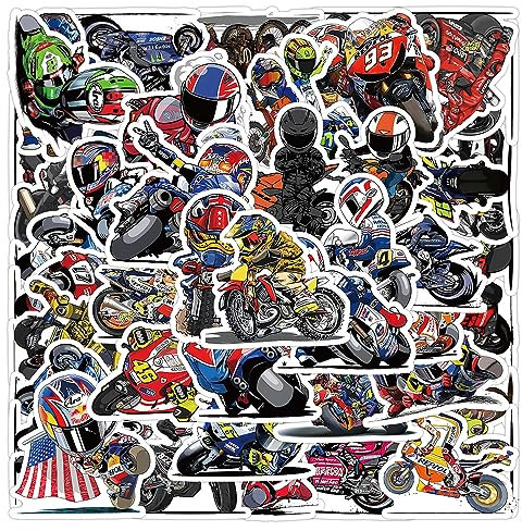 50PCS Stickers for Motorcycle,Motorcycle Stickers,Teens Boys and Girls Sticker Pack Vinyl Skateboard Guitar Door Laptop Luggage Car Bike Water Bottle Birthday Party Supplies Stickers