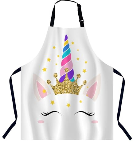 BGBDEIA Unicorn Queen Magic Eyes Eyelashes Kitchen Apron for Women Men, Unisex Adjustable Cooking Apron, Waterproof Apron for Home Kitchen, Restaurant, Coffee House