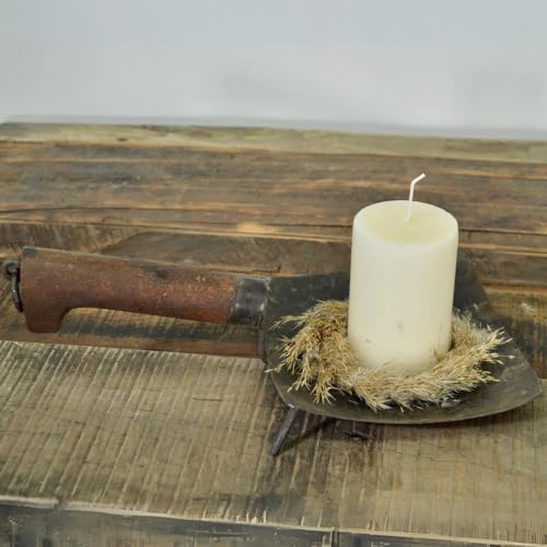 Recycelter Kerzenhalter PALA ca. 35x15cm Kerzenteller Metall Schaufel Holz Tischdeko