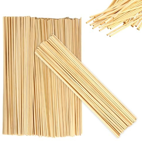 200 Pcs Batonnet en Bois, Baguette Bois, 300mm x 3mm Bâtonnets de Bois, Bâtonnets en Bois pour Bricolage, Bâtonnets Bois pour Sucette Barbe à Papa, Menuiserie, Modélisme DIY