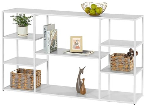 HDANI 140cm Table Console,Meuble d'entrée Moderne,Console d'entrée,Cadre Robuste et Stable,Pieds réglables,pour Salon,couloirs,Porte d'entrée (140×30×80cm, Blanc)