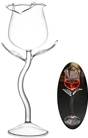 Verres à vin en forme de rose rouge 100 ml Élégance Parfait exquis et unique Verre à vin facile à utiliser
