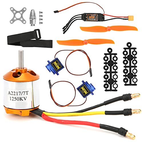 RC KV1250 Bürstenloser Motor, KV1250 Bürstenloser Außenläufermotor 8060 Propellerservo 40A ESC XT60 Set für RC DIY Flugzeuge Quadrocopter Drohne
