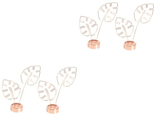 Garneck 4 Stück Notizordner Bildhalter Mit Clips Memo Clip Multifunktions Foto Clip Platznamenhalter Bildhalter Für Tische Mini Büroklammern Mini Tisch Edelstahl Roségold