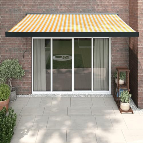 Lawn & Garden Ausziehbare Markise Gelb und Weiß 3x2,5 m Stoff und Aluminium Outdoor Living