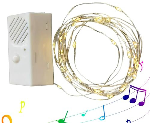 Luces de Navidad | Luz LED para árbol de Navidad con música | Luces de hadas que funcionan con pilas | Cadena de luces fáciles de instalar | Decoraciones de luz versátiles para Navidad, cumpleaños y