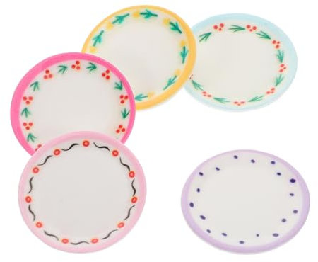 ibasenice 10 Stück Puppenhaus-obstteller, Puppenhaus-Miniatur-zubehör, Mini- -tablett, Küchentablett, Requisite, Puppenhaus-miniaturen, Kleine Teller, Puppenhaus-küchenzubehör