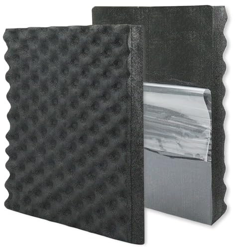 BXI Schalldichte Geschlossenzelliger Schaumstoff - 2 Stück Selbstklebend 40 x 30 x 4,5 cm Verstärkte Noppenschaumstoff Schallschutzplatten - Akustikschaumstoff Platten für Schalldämmung & Wärmedämmung