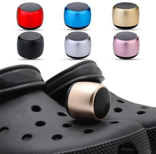UUEENN Croc Speaker, Mini Speaker for Croc, Halloween Mini Speaker, Bluetooth Croc Charm, Gold