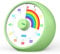 Visueller Timer für Kinder, 60-Minuten Countdown für Klassenzimmer Büro Küche, Schreibtisch Timer Kinder Zeitmanagement Tools mit leisem Betrieb, Tomato Time Tool Regenbogenmuster (Grün)