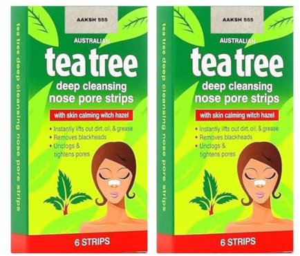 (12- STRIPS) Australian Tea Tree Deep Cleansing NOSE PORE STRIPS, [Blackhead Remover Clear and Unclogged Pores]Blackhead Remover Deep Cleansing Pore STRIPS FOR NOSE