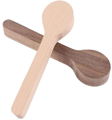 Eighosee 2 Pack Wood Carving Spoon Blank Beech+Walnut Unfinished Wooden Craft Whittling Kit for Beginner Kids Easy to Use Total Length Approximately 16.1cm