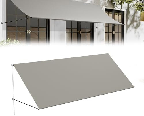 YRHome Tenda da sole retrattile 350 x 145 cm – tenda da balcone e protezione solare per terrazza/giardino – resistente alle intemperie con protezione UV inclusi accessori di montaggio – ideale per