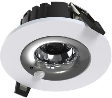 SINCELIGHT LED-Einbauleuchte con PIR Bewegungssensor, 12W Deckeneinbaustrahler für Φ75 mm Löcher, automatisches Ein-/Ausschalten, bewegungsaktiviert für Flur, Haustür, 4000K Neutralweiß, 1 Stück