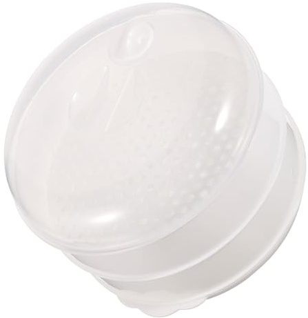 UTHCLO Mikrowellen Dampfgarer mit Deckel Doppelschichtige Lebensmittelbox für Gleichmäßiges zum Erhitzen von Dampfnudeln und Kuchen mit Praktischen Seitengriffen für Köstliche und