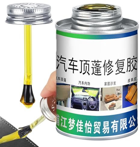 Gue de tête d'affiche | Gale de tissu de toit de voiture de 100 ml avec pinceau | Colle de réparation intérieure automobile pour canapé, réparation de cuir PU