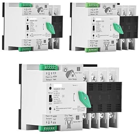 Magnetotermico Interruttore a doppia alimentazione Trasferimento automatico 2P 125A 63A 100A AC DC Inverter solare Circuito 3P 4P Trifase 230V 400V(4P,125A)