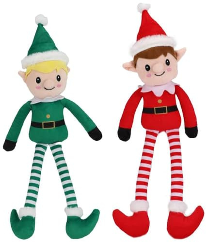 BargainsMania Winter Paws Festive Plush Toy 2pk - Elves - Bring Some Classic Christmas Charm To Your Furry Friend's Toy Collection With This Duo Of Plush Nutcracker Pet Toys