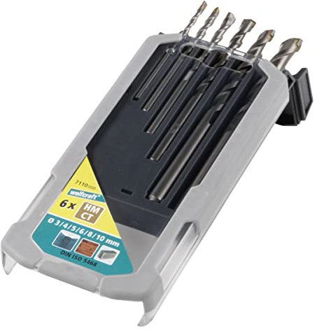 wolfcraft 7110000 Coffret S-6 Forets pour béton vibré CT ø 3-10