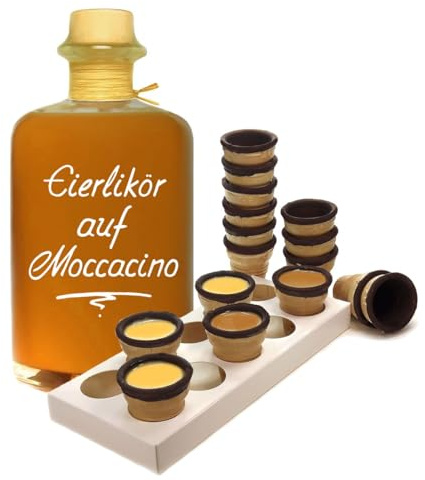 Eierlikör auf Moccacino 0,5L mit 8 Waffelbechern & Becherhalter 20% Vol