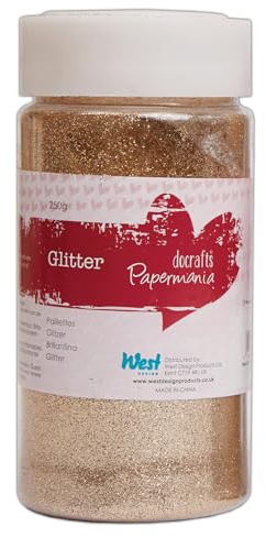 Papermania Glitter Pot 250g Gold DIY Paper Craft, Slime Making, Scrapbooking Supplies, For Adult And Kids Craft Set Kit