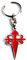 Porte-clés Croix Saint-Jacques rouge