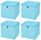 StickandShine 4er Set Hellblau Faltbox 28 x 28 x 28 cm Aufbewahrungsbox faltbar mit Deckel