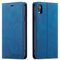QLTYPRI Case for iPhone XR, Premium PU Leather Cover TPU Bumper with Card Holder Kickstand Hidden Magnetic Adsorption Flip Wallet Case Cover for iPhone XR - Blue