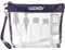 LUZWAY Neceser Transparente con 8 Botellas de Viaje (MAX 100ml), Bolsa de Cosméticos Impermeable con Asa, Set de Recipientes para Champú, Vacaciones, Avión, Baño, Gimnasio