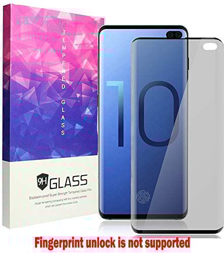 Lvbu Blickschutzfolie Kompatibel für Galaxy S10 +, Privacy Displayschutz mit 9H Härte - Anti-Spy Sichtschutzfolie für Samsung Galaxy S10 Plus (Schwarz)